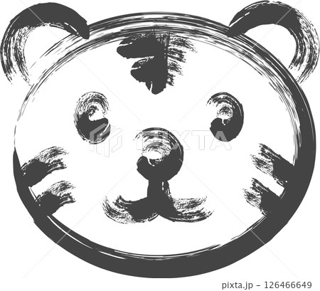 筆書き動物の単品アイコン　虎 126466649