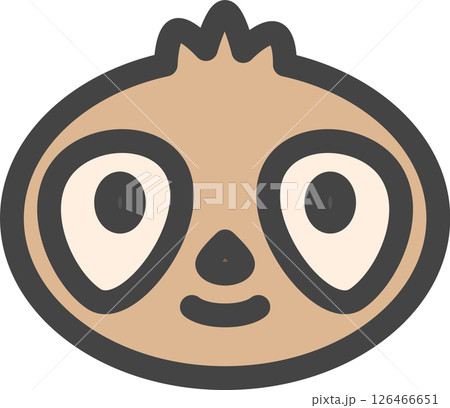 カラー動物の単品アイコン ナマケモノ カラー動物の単品アイコン ナマケモノ 126466651