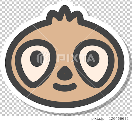 Sticker-style animal icon: sloth 126466652