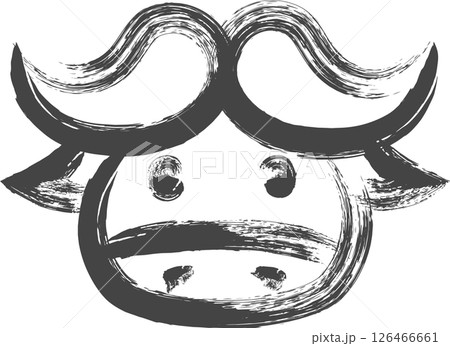 筆書き動物の単品アイコン バッファロー 筆書き動物の単品アイコン バッファロー 126466661