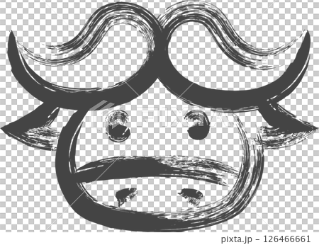 筆書き動物の単品アイコン バッファロー 筆書き動物の単品アイコン バッファロー 126466661