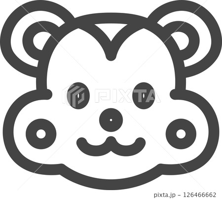 線画動物の単品アイコン ハムスター 線画動物の単品アイコン ハムスター 126466662
