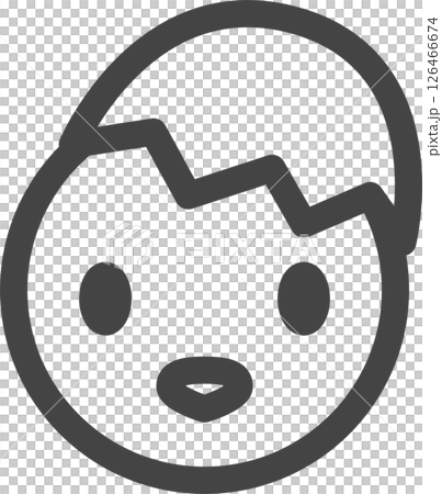 線画動物の単品アイコン ひよこ 線画動物の単品アイコン ひよこ 126466674