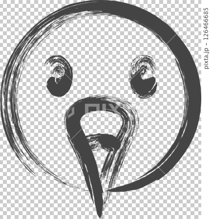 筆書き動物の単品アイコン　フラミンゴ 126466685