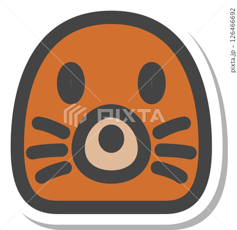 ステッカー風動物の単品アイコン　モグラ 126466692
