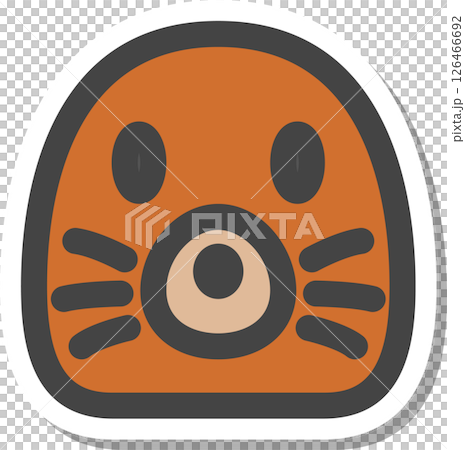 ステッカー風動物の単品アイコン　モグラ 126466692