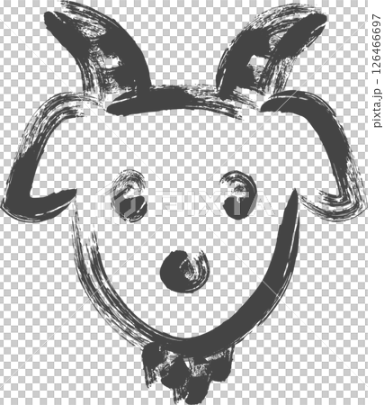 筆書き動物の単品アイコン ヤギ 筆書き動物の単品アイコン ヤギ 126466697