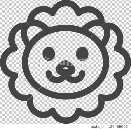線画動物の単品アイコン ライオン 線画動物の単品アイコン ライオン 126466698