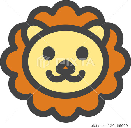 カラー動物の単品アイコン ライオン カラー動物の単品アイコン ライオン 126466699