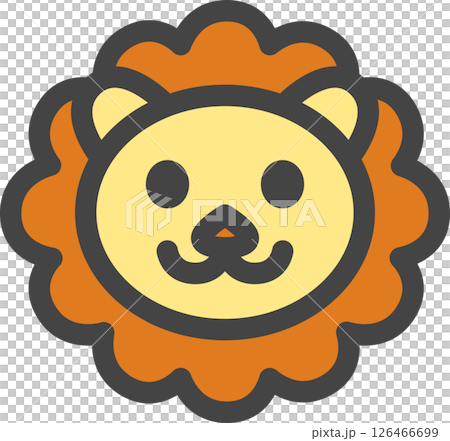 カラー動物の単品アイコン ライオン カラー動物の単品アイコン ライオン 126466699