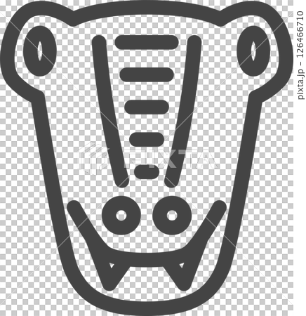線画動物の単品アイコン　ワニ 126466710