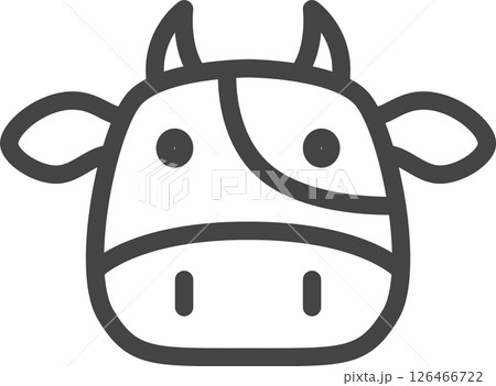 線画動物の単品アイコン 牛 線画動物の単品アイコン 牛 126466722