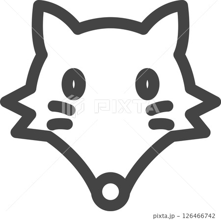 線画動物の単品アイコン　狐 126466742