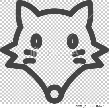 線画動物の単品アイコン　狐 126466742