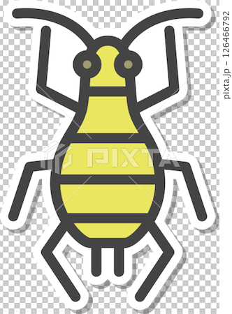 Sticker-style mini insect icon: Aphid 126466792