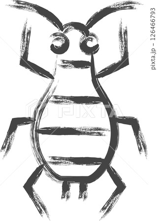 筆書きミニ昆虫の単品アイコン アブラムシ 筆書きミニ昆虫の単品アイコン アブラムシ 126466793