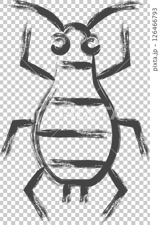 筆書きミニ昆虫の単品アイコン アブラムシ 筆書きミニ昆虫の単品アイコン アブラムシ 126466793