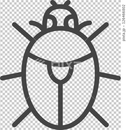 Single icon of a line drawing mini insect: Canabun Single icon of a line drawing mini insect: Canabun 126466802