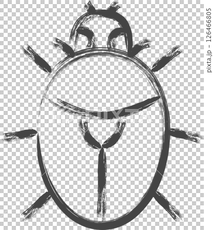 筆書きミニ昆虫の単品アイコン　カナブン 126466805