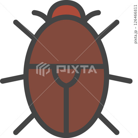 カラーミニ昆虫の単品アイコン カブトムシ メス カラーミニ昆虫の単品アイコン カブトムシ メス 126466811