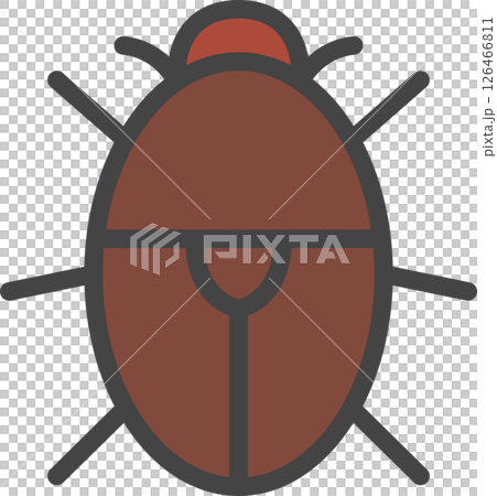 カラーミニ昆虫の単品アイコン カブトムシ メス カラーミニ昆虫の単品アイコン カブトムシ メス 126466811