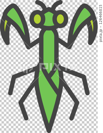 彩色迷你昆蟲單圖示：螳螂 126466815