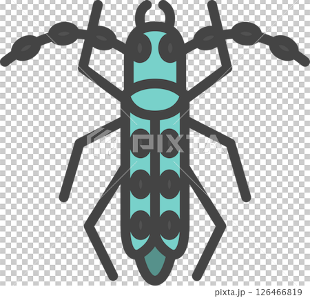 Color mini insect single icon: Longhorn beetle Color mini insect single icon: Longhorn beetle 126466819