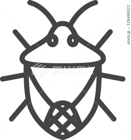 線画ミニ昆虫の単品アイコン　カメムシ 126466822
