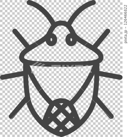 線画ミニ昆虫の単品アイコン　カメムシ 126466822