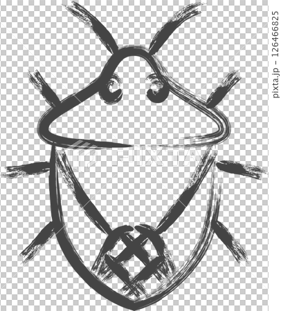 筆書きミニ昆虫の単品アイコン　カメムシ 126466825