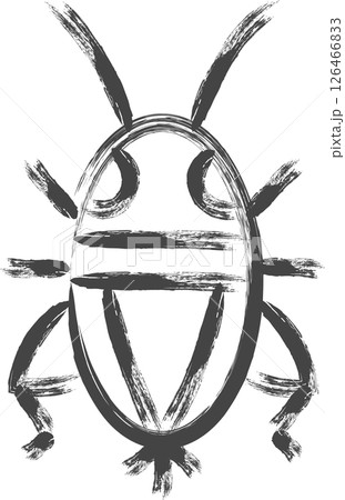 筆書きミニ昆虫の単品アイコン　コオロギ 126466833