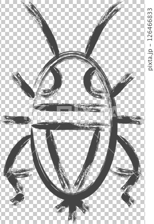 筆書きミニ昆虫の単品アイコン　コオロギ 126466833