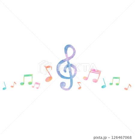 カラフル 音符 音楽 水彩 かわいい イラスト カラフル 音符 音楽 水彩 かわいい イラスト 126467068