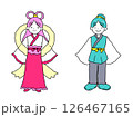 笑顔の織姫と彦星 126467165