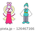 かなしい顔の織姫と彦星 126467166