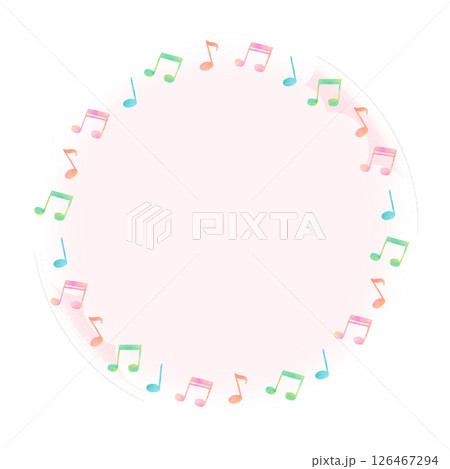 カラフル 音符 音楽 水彩 かわいい イラスト フレーム カラフル 音符 音楽 水彩 かわいい イラスト フレーム 126467294