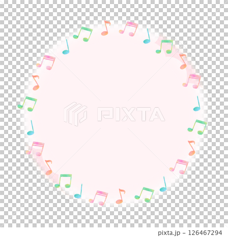 カラフル 音符 音楽 水彩 かわいい イラスト フレーム カラフル 音符 音楽 水彩 かわいい イラスト フレーム 126467294