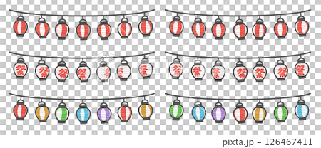 Vector illustration set of colorful lanterns Vector illustration set of colorful lanterns 126467411