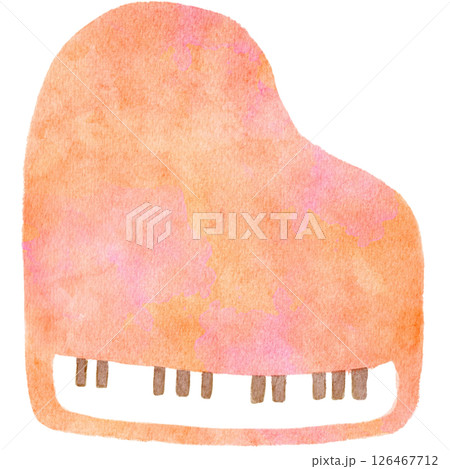 ピアノ　音楽　水彩　楽器　イラスト 126467712