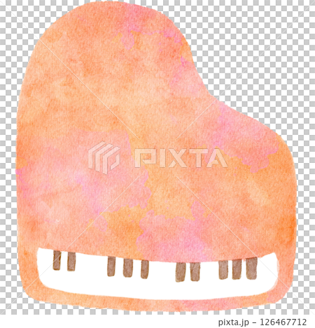 ピアノ　音楽　水彩　楽器　イラスト 126467712