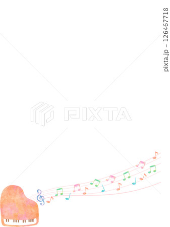 ピアノ　音楽　水彩　楽器　イラスト 126467718