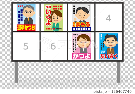 貼有選舉海報的街頭海報板插圖 126467740