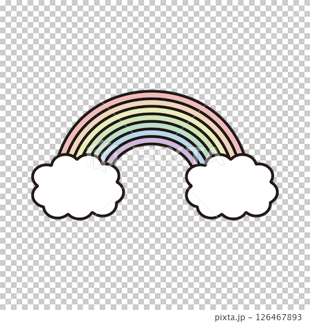 シンプルな虹のイラスト シンプルな虹のイラスト 126467893