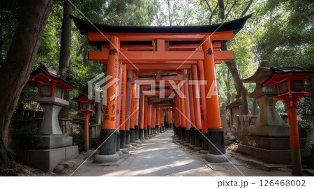 鳥居のある神社の風景 126468002