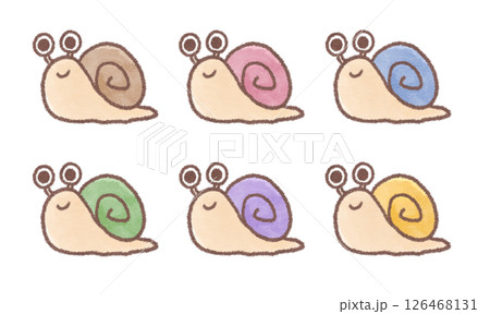 カラフルなカタツムリのイラスト カラフルなカタツムリのイラスト 126468131