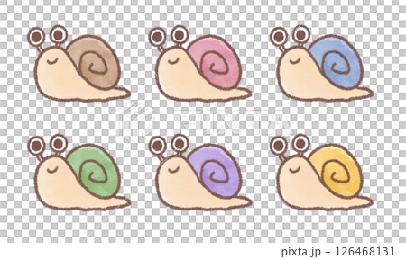 カラフルなカタツムリのイラスト カラフルなカタツムリのイラスト 126468131