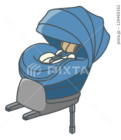 サンシェード付きの回転式チャイルドシート(ISOFIX)のイラスト 126468162