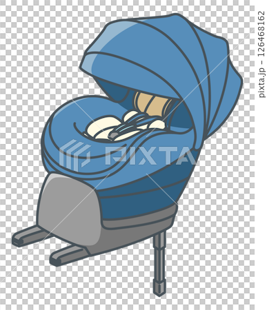 サンシェード付きの回転式チャイルドシート(ISOFIX)のイラスト 126468162