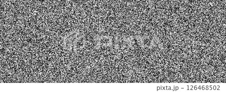 Black random noise texture. Rough grain snow overlay background. Abstract grunge grit dot wallpaper. Distressed gritty dust backdrop with speckles, particles, drops, specks, flecks. Vector 126468502
