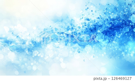 Vibrant blue abstract wave background with soft textures and light bokeh effects. 126469127